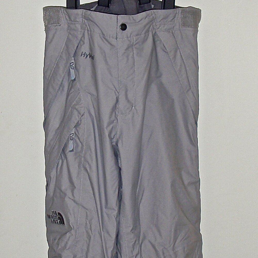 NORTH FACE WOMEN'S HYVENT GREY INSULATED SKI PANTS, DETACHABLE SUSPENDERS SIZE M - Picture 5 of 16